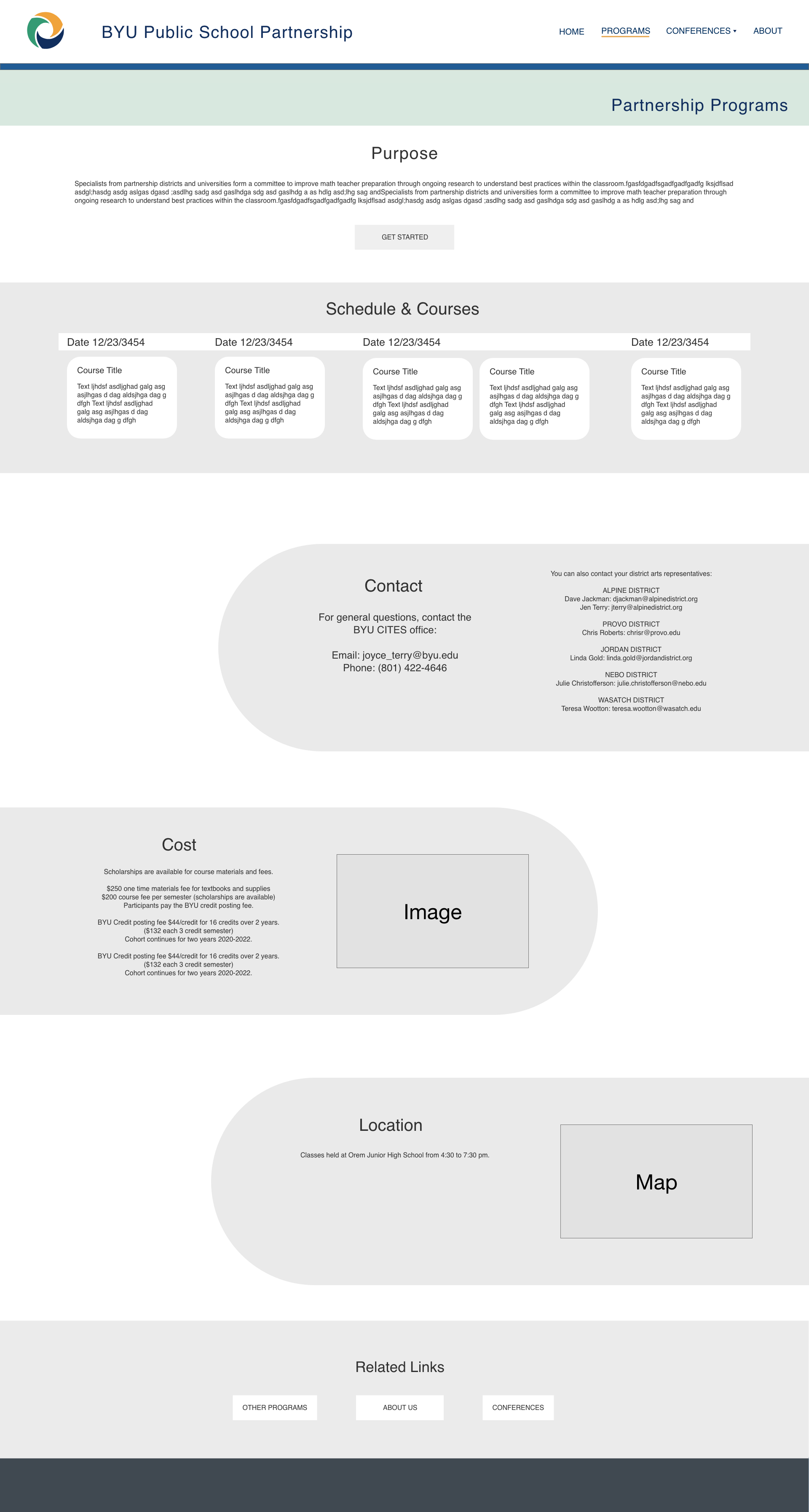 Endorsement content wireframe